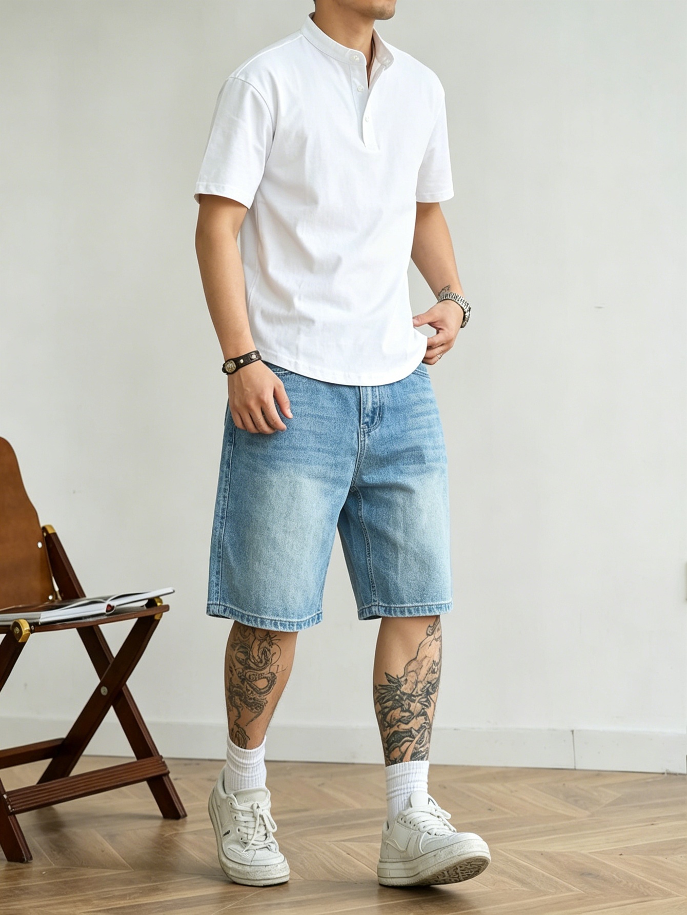 Bol kesimli mavi esnemeyen kot - Korean Men Lifestyle incelemesi ve fiyatı